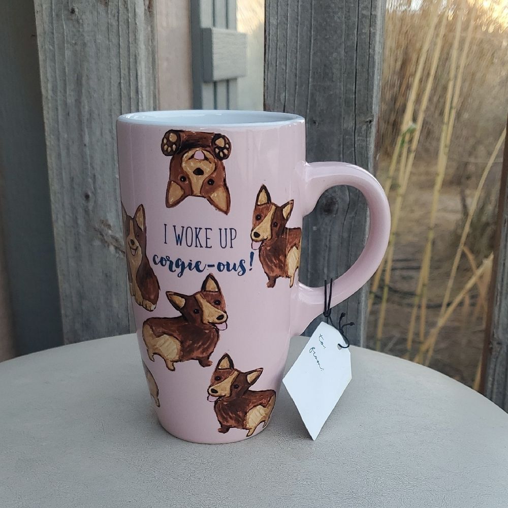 Sheffield Home NWT Corgi Mug – “I Woke Up Corg‑eous!” Large Pink Dog Lover Gift